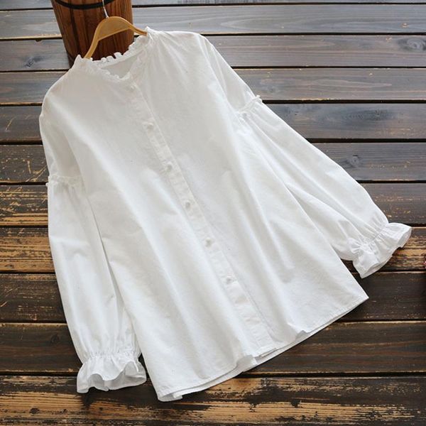 autumn casual sweet loose long-sleeved shirt weomen leisure solid white cotton lotus leaf female blouses femme blusa u695
autumn casual sweet loose long-sleeved shirt weomen leisure solid white cotton lotus leaf female blouses femme blusa u695
