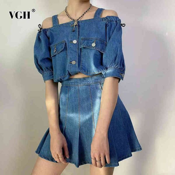 casual denim two piece set for women square collar puff sleeve high waist pleated mini skirts female sets 210507, White
casual denim two piece set for women square collar puff sleeve high waist pleated mini skirts female sets 210507, White