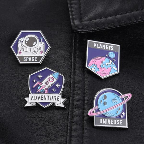 space series enamel pins creative astronaut universe planet adventure brooches 4pcs /set paint brooch for women denim shirt badge jewelry gi, Gray
space series enamel pins creative astronaut universe planet adventure brooches 4pcs /set paint brooch for women denim shirt badge jewelry gi, Gray
