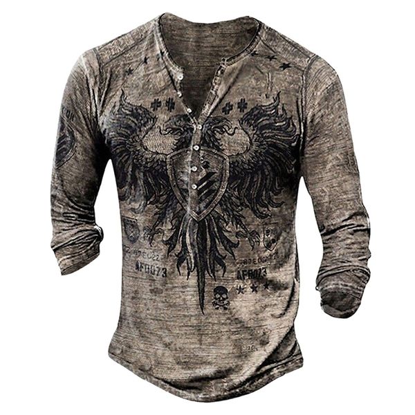 men's henley shirt t shirt 3d print graphic eagle plus size henley street casual button-down print long sleeve basic casual classic bi, White;black
men's henley shirt t shirt 3d print graphic eagle plus size henley street casual button-down print long sleeve basic casual classic bi, White;black