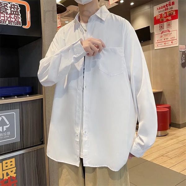 men's casual shirts designer solid color simple shirt long sleeve men's korean inch coat loose ins fashion brand casual g1ar, White;black
men's casual shirts designer solid color simple shirt long sleeve men's korean inch coat loose ins fashion brand casual g1ar, White;black