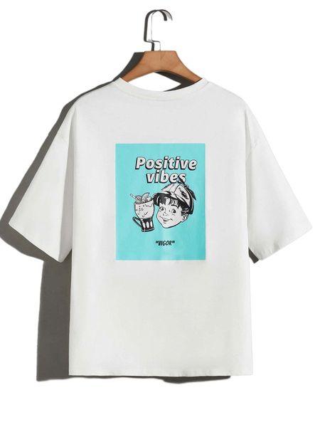 men letter & figure graphic tee e7qi#, White;black 
men letter & figure graphic tee e7qi#, White;black