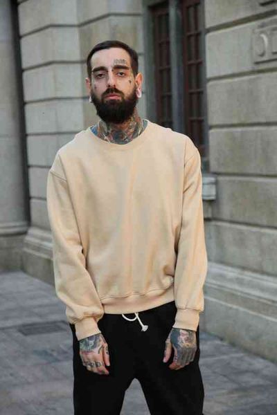 men's hoodies & sweatshirts sweater round neck pullover sweater oversize silhouette drop shoulder camel plush w6eh, Black
men's hoodies & sweatshirts sweater round neck pullover sweater oversize silhouette drop shoulder camel plush w6eh, Black