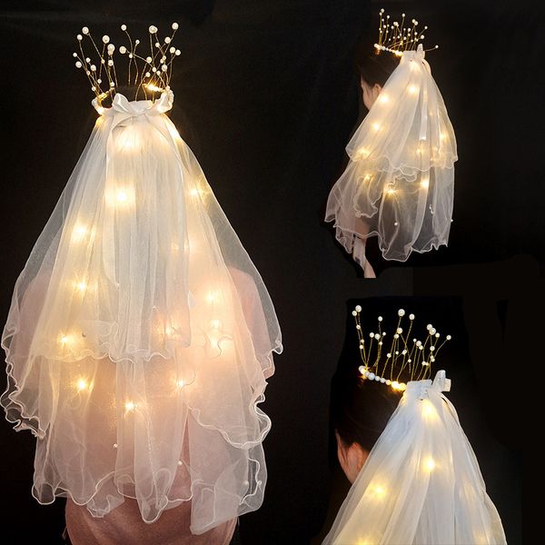 led luminous veil hair braid flower tulle headband light wreath crown glow party first communion wedding festival christmas for women girl, Blue;red
led luminous veil hair braid flower tulle headband light wreath crown glow party first communion wedding festival christmas for women girl, Blue;red