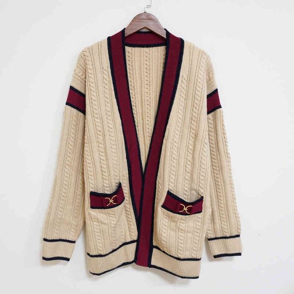 women's knits & tees fadan s family autumn winter style small fragrance leisure loose wool cashmere knitted cardigan women's color, White