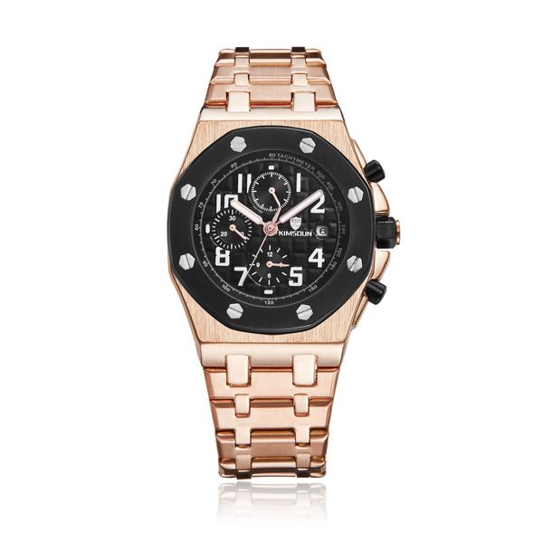 men's watch fashion steel band three eye waterproof multifunctional automatic mechanical watch, Slivery;brown
men's watch fashion steel band three eye waterproof multifunctional automatic mechanical watch, Slivery;brown