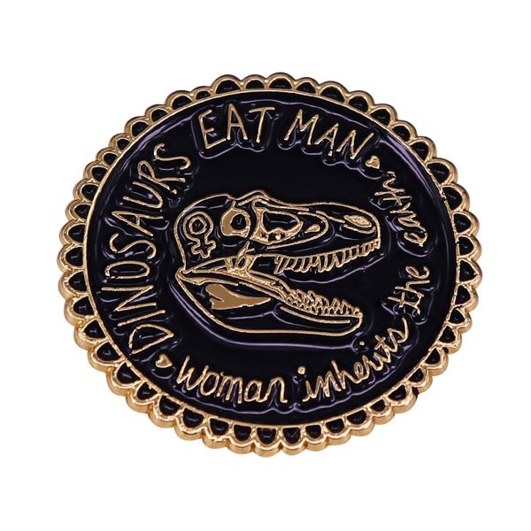 woman inherits the earth feminist pin show your love for jurassic park with this black button featuring dinosaur, Blue
woman inherits the earth feminist pin show your love for jurassic park with this black button featuring dinosaur, Blue