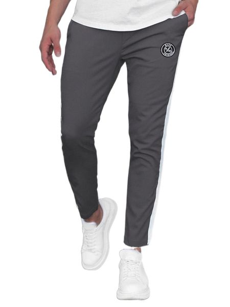 men patch detail contrast side seam pants n1kj#, Black
men patch detail contrast side seam pants n1kj#, Black