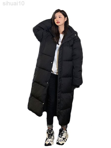 down cotton coat women black white long thick hooded parkas 2022 autumn winter new fashion casual loose warmth clothing feminina l220730
down cotton coat women black white long thick hooded parkas 2022 autumn winter new fashion casual loose warmth clothing feminina l220730