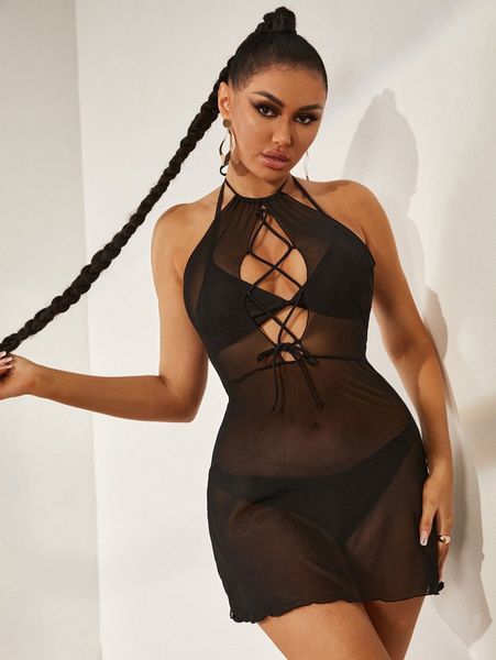 lace up cover up dress z1qw#, White;black
lace up cover up dress z1qw#, White;black