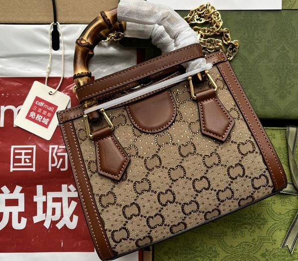 realfine bags 5a 675800 20cm diana mini tote shoulder handbags purses for women with dust bag box camel and ebony canvas with crystals
realfine bags 5a 675800 20cm diana mini tote shoulder handbags purses for women with dust bag box camel and ebony canvas with crystals