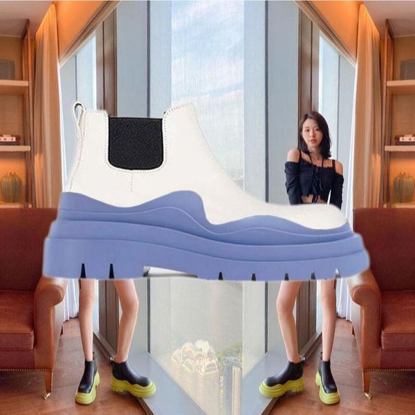 two tone tire chelsea boots women platform chunky boot lady luxe design men calf desiger low calfskin slip on style round toe boots white bl, Black
two tone tire chelsea boots women platform chunky boot lady luxe design men calf desiger low calfskin slip on style round toe boots white bl, Black