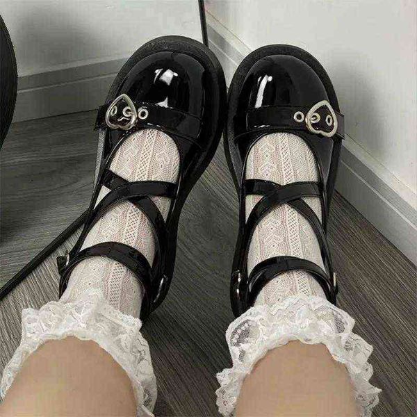 dress shoes crossed heart buckle strap girls mary janes british style zapatillas mujer wedges lolita autumn classic ladies footwear 220516, Black
dress shoes crossed heart buckle strap girls mary janes british style zapatillas mujer wedges lolita autumn classic ladies footwear 220516, Black