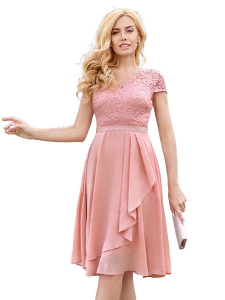 miusol lace insert wrap hem dress w0yz#, Black;gray 
miusol lace insert wrap hem dress w0yz#, Black;gray