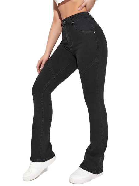 patched detail boot-cut leg jeans i1hf#, Blue
patched detail boot-cut leg jeans i1hf#, Blue