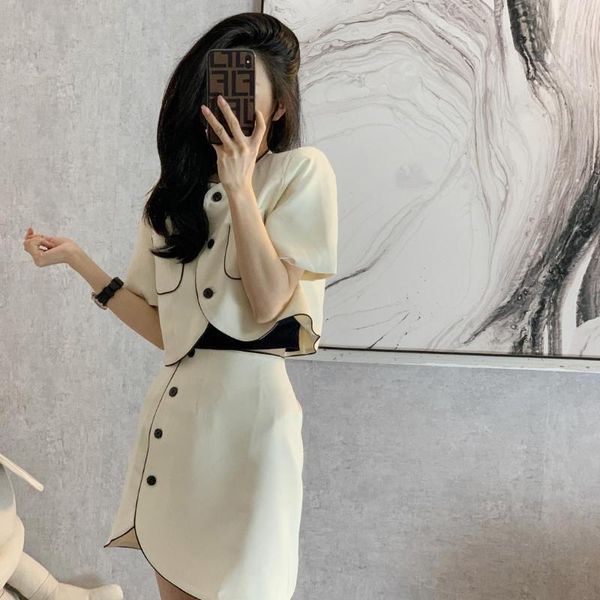 two piece dress 2022 summer short skirt suit jacket coat high street elegant fashion tight two-piece female women's clothes, White
two piece dress 2022 summer short skirt suit jacket coat high street elegant fashion tight two-piece female women's clothes, White
