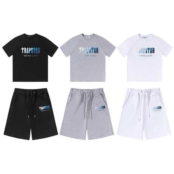 men fashion designer trapstars white blue towel embroidered short sleeved shorts set european and american fashion brand original customizat, Gray
men fashion designer trapstars white blue towel embroidered short sleeved shorts set european and american fashion brand original customizat, Gray