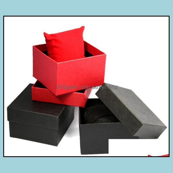 watch boxes cases accessories watches fashion black red paper square case with pillow jewelry display box storage ship drop delivery, Black;blue
watch boxes cases accessories watches fashion black red paper square case with pillow jewelry display box storage ship drop delivery, Black;blue