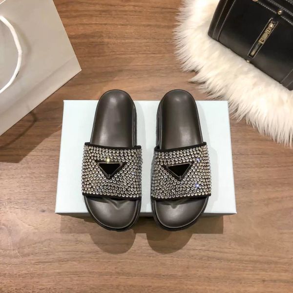 prad shoes designer women slippers spring new crystal diamond sandals signature triangle square toe satin heat bonded crystal metal letterin, Black
prad shoes designer women slippers spring new crystal diamond sandals signature triangle square toe satin heat bonded crystal metal letterin, Black