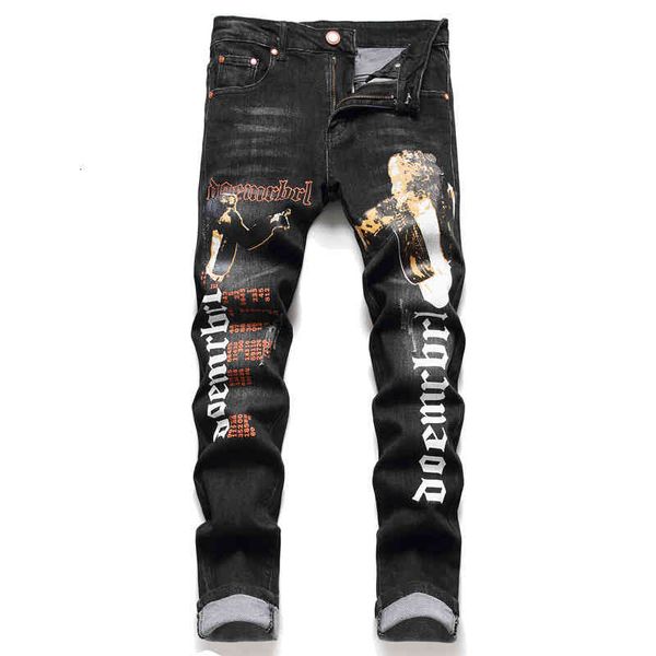 men's jeans autumn and winter middle waist ordinary black youth s cotton pants casual jeans printed men's 3122 5avi, Blue
men's jeans autumn and winter middle waist ordinary black youth s cotton pants casual jeans printed men's 3122 5avi, Blue