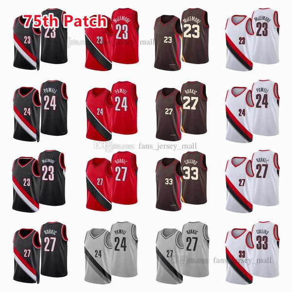 printed 75th patch city basketball jerseys norman 24 powell jusuf 27 nurkic robert 33 covington ben 23 mclemore jersey color white red black, Black;red
printed 75th patch city basketball jerseys norman 24 powell jusuf 27 nurkic robert 33 covington ben 23 mclemore jersey color white red black, Black;red