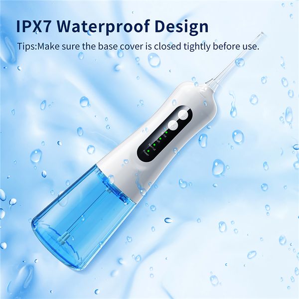 oral irrigator water flosser 300ml water tank usb rechargeable portable dental water jet waterproof teeth cleaner perfections 
oral irrigator water flosser 300ml water tank usb rechargeable portable dental water jet waterproof teeth cleaner perfections