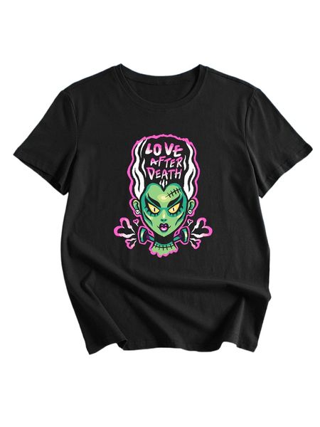 romwe x ltb slogan graphic tee y10i#, White 
romwe x ltb slogan graphic tee y10i#, White