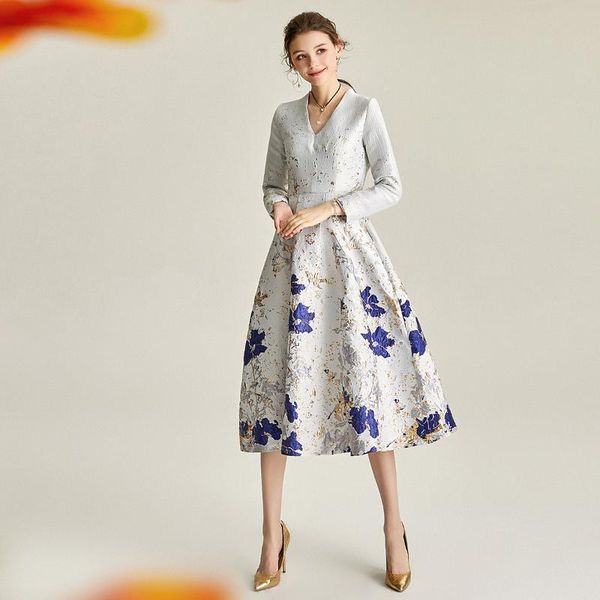 casual dresses spring summer jacquard dress v-neck brocade women long sleeve party evening clothing mid-calf ball gowncasual, Black;gray
casual dresses spring summer jacquard dress v-neck brocade women long sleeve party evening clothing mid-calf ball gowncasual, Black;gray