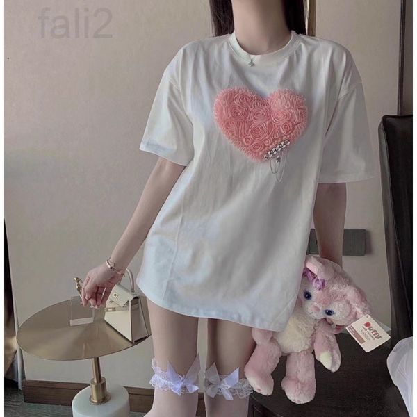 women's t-shirt designer chaopai 22ss early spring new special technology pink love flower pattern super age reducing versatile short s, White
women's t-shirt designer chaopai 22ss early spring new special technology pink love flower pattern super age reducing versatile short s, White