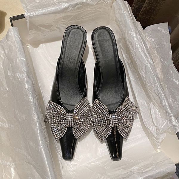 black beige patent leather women pumps slippers sandals elegant pointd toe rhinestone bowtie clear high heels lady mules slides party shoes
black beige patent leather women pumps slippers sandals elegant pointd toe rhinestone bowtie clear high heels lady mules slides party shoes