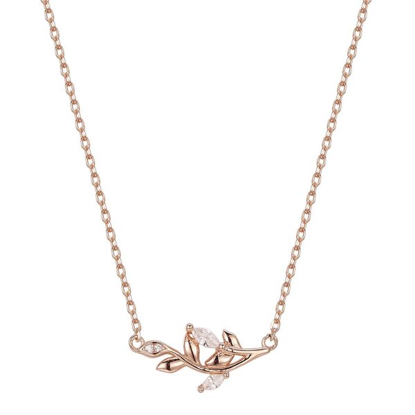 ladies sterling silver necklace rose gold leaf diamond styling simple accessories gift must-have
ladies sterling silver necklace rose gold leaf diamond styling simple accessories gift must-have