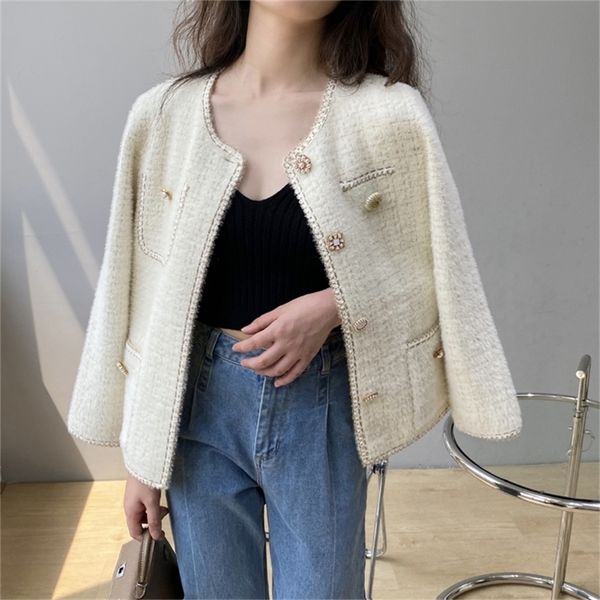 spring and autumn women's casual solid color round neck long sleeve pocket knitted jacket 220513, White;black
spring and autumn women's casual solid color round neck long sleeve pocket knitted jacket 220513, White;black
