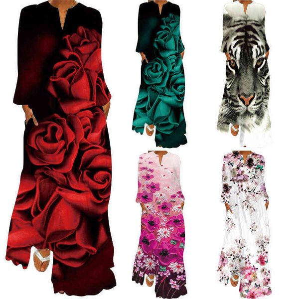 luxury designer women's dresses 2022 spring and summer women's skirt v-neck long sleeve pocket printed loose dresses, Black;gray
luxury designer women's dresses 2022 spring and summer women's skirt v-neck long sleeve pocket printed loose dresses, Black;gray