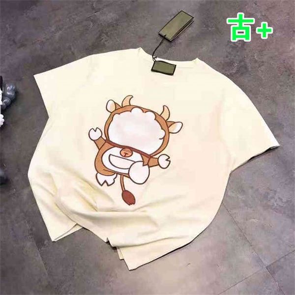 

66% off new horn dingdang cat short sleeve heavy industry embroidery sweat absorbing breathable t-shirt women's summer, White