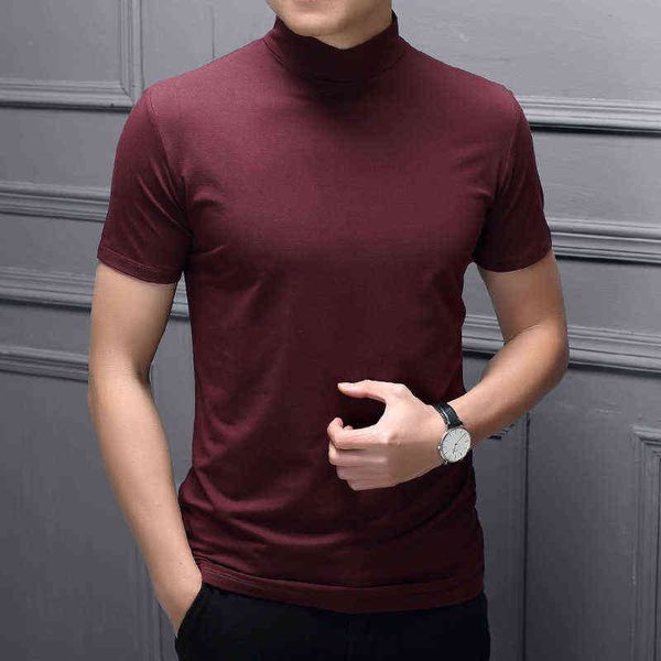 half turtleneck milk silk short sleeve slim t-shirt men solid turtleneck trend bottoming shirt high street fashion man t shirt y220426, White;black
half turtleneck milk silk short sleeve slim t-shirt men solid turtleneck trend bottoming shirt high street fashion man t shirt y220426, White;black