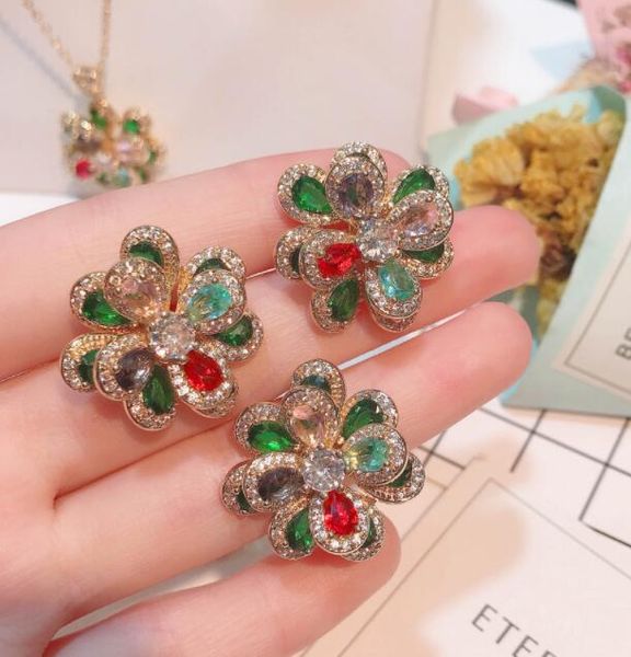 heavy industry design color tourmaline chains flower set three-dimensional camellia pendant opening ring color treasure bracelet earrings, Silver
heavy industry design color tourmaline chains flower set three-dimensional camellia pendant opening ring color treasure bracelet earrings, Silver