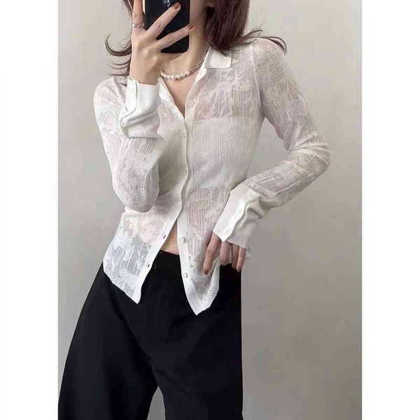 women's polos 2022 spring and summer thin perspective pure desire shirt vest two-piece set cupid chest wrapped sweater 7g20, White
women's polos 2022 spring and summer thin perspective pure desire shirt vest two-piece set cupid chest wrapped sweater 7g20, White
