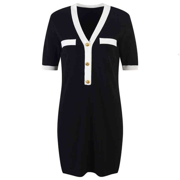 two piece dress summer knitted dress fashionable short sleeve contrast v-neck waist slim temperament small black skirt 8ib2, White
two piece dress summer knitted dress fashionable short sleeve contrast v-neck waist slim temperament small black skirt 8ib2, White