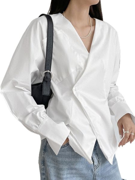 dazy solid button front shirt t2rv#, White
dazy solid button front shirt t2rv#, White