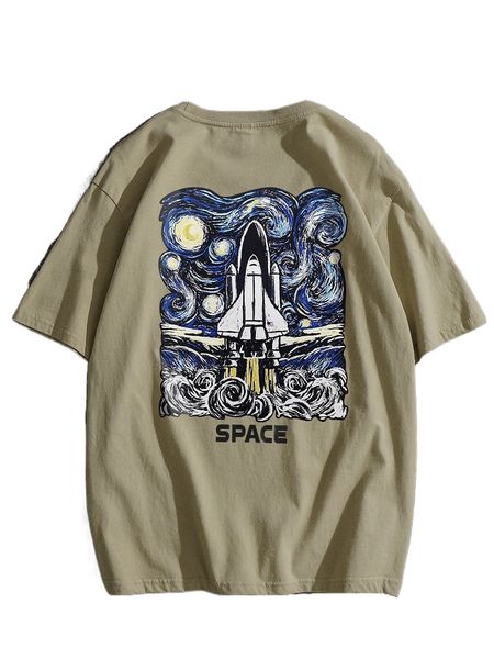 men rocket & letter graphic tee o0si#, White;black
men rocket & letter graphic tee o0si#, White;black