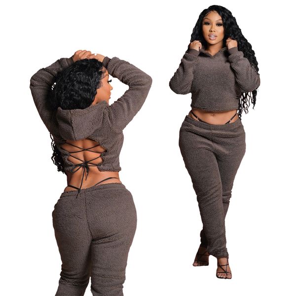 fall 2022 tracksuits lace up long sleeve winter clothing fur hoodie crop 2 pcs sweat sets for lady casual two piece pants sets women, Gray
fall 2022 tracksuits lace up long sleeve winter clothing fur hoodie crop 2 pcs sweat sets for lady casual two piece pants sets women, Gray