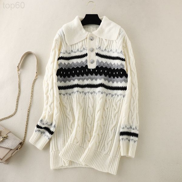 women's knits & tees designer moc0 geometric jacquard diamond lapel wool blend sweater women's medium length loose autumn and wint, White
women's knits & tees designer moc0 geometric jacquard diamond lapel wool blend sweater women's medium length loose autumn and wint, White
