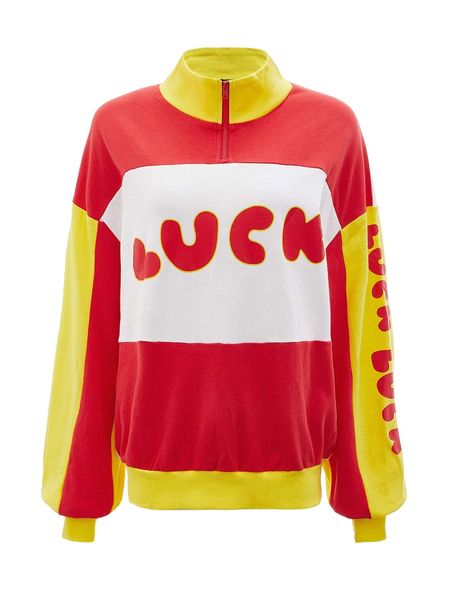 x friederike hantel letter graphic colorblock half zipper placket sweatshirt o7a9#, Black
x friederike hantel letter graphic colorblock half zipper placket sweatshirt o7a9#, Black