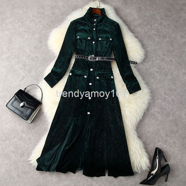 casual dresses autumn winter women's gold velvet pocket high waist thin split long shirt skirt temperament dress t12573, Black;gray
casual dresses autumn winter women's gold velvet pocket high waist thin split long shirt skirt temperament dress t12573, Black;gray