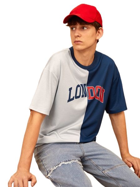 men letter graphic two tone tee v7fj#, White;black
men letter graphic two tone tee v7fj#, White;black