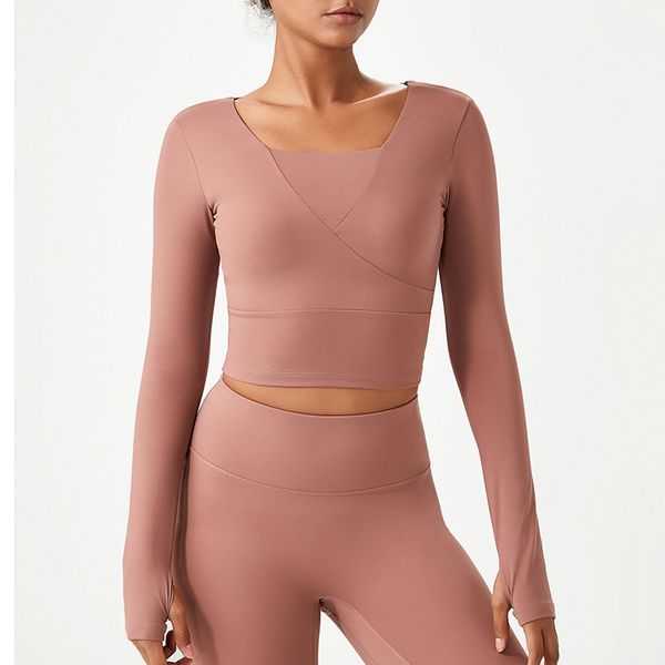 sports lues women running fitness yoga short open navel mesh stitching breathable long sleeve t-shirt tight elasticity workout 1
sports lues women running fitness yoga short open navel mesh stitching breathable long sleeve t-shirt tight elasticity workout 1