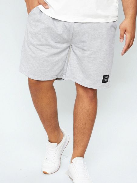 extended sizes men letter graphic patched drawstring waist shorts t9re#, White;black
extended sizes men letter graphic patched drawstring waist shorts t9re#, White;black