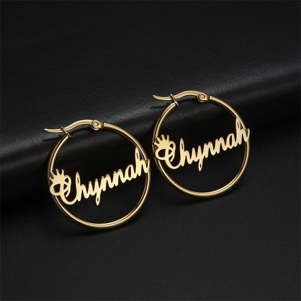 custom name hoop personalized gold color stainless steel for earrings women letter nameplate circle jewelry 220718, Golden
custom name hoop personalized gold color stainless steel for earrings women letter nameplate circle jewelry 220718, Golden