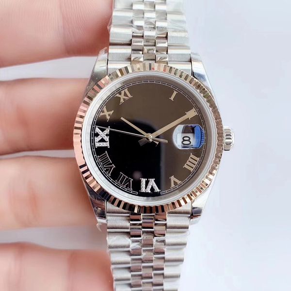designer mens watch 40mm black dial automatic machine wristwatches silver 904l stainless steel strap folding buckle calendar time montre de, Slivery;brown 
designer mens watch 40mm black dial automatic machine wristwatches silver 904l stainless steel strap folding buckle calendar time montre de, Slivery;brown