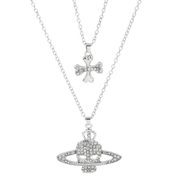 saturn planet pendant necklace punk skull cross bone shape punk gothic for women halloween christmas jewelry gift, Silver
saturn planet pendant necklace punk skull cross bone shape punk gothic for women halloween christmas jewelry gift, Silver